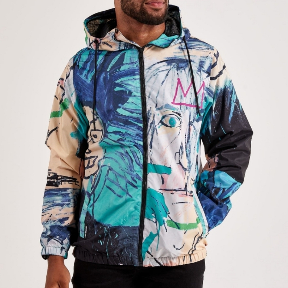 MEMBERS ONLY BASQUIAT ZIP UP WINDBREAKER (a228)